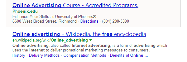 Native advertising search units